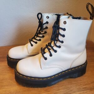 Dr Martens Jadon Platform White Polished Smooth Leather Mens 7 Womens 8